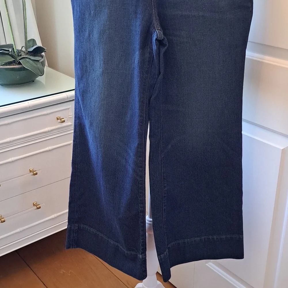 NWOT J.Crew Womens '96‎ Dark Stretch Wash Trouser Wide Leg High Rise Jeans 29P